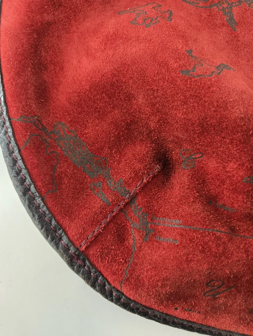 Alviero Martini 1a Prima Classe Bolso Primera Clase Suede Map Print Leather Hobo